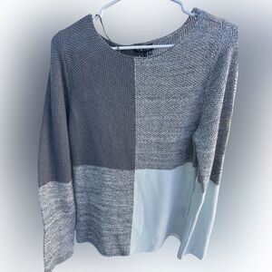 MARBLE Two-Tone Gray and Cream Sweater